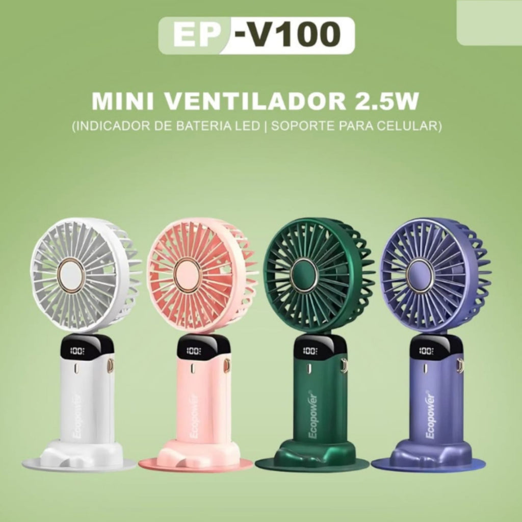 Mini ventilador digital recargable