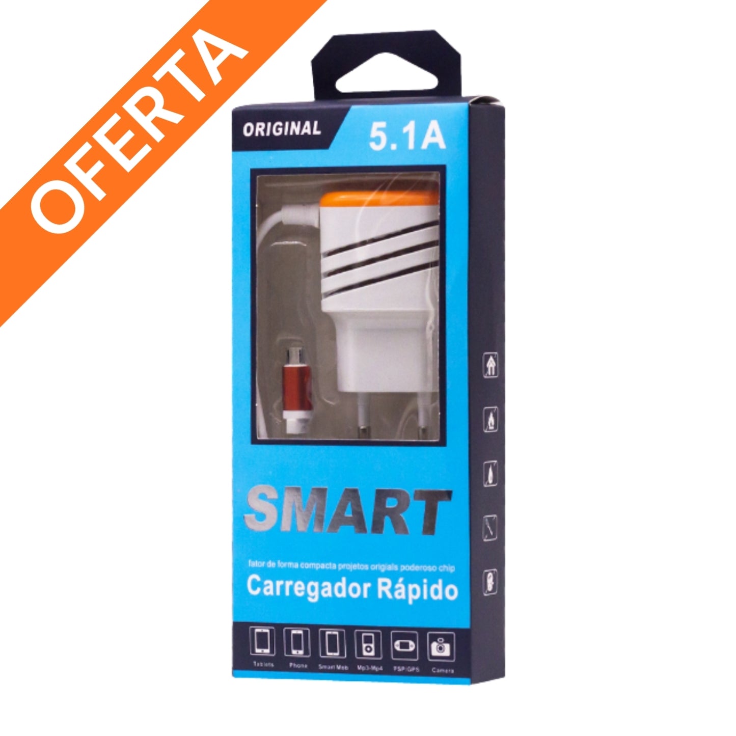 Cargador micro usb + 2 Puerto USB